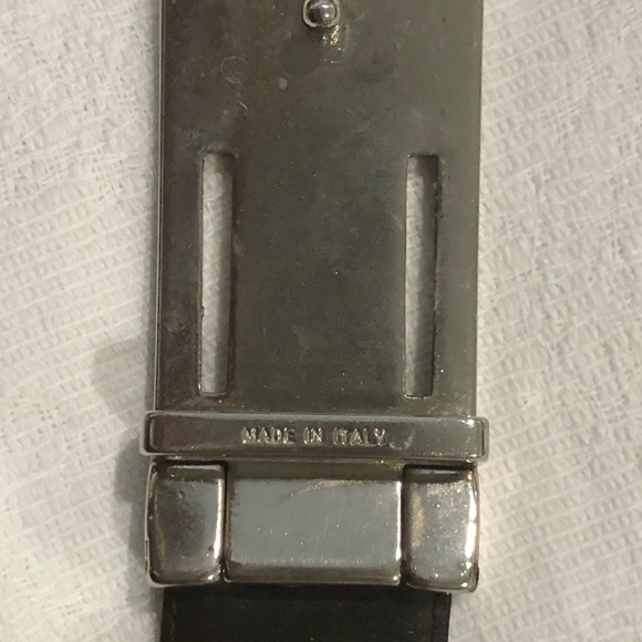 Balenciaga Black Leather Belt with initials GA - Picture 7 of 10